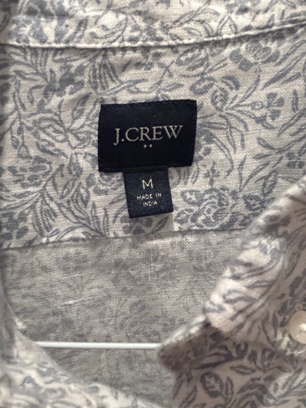 Men’s Blue and White Floral J. Crew Linen Shirt